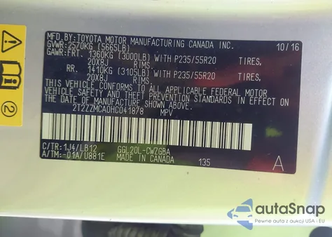 2017 Lexus Rx 350 from USA, damaged, VIN 2T2ZZMCA0HC041878